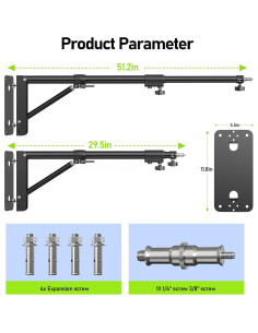 Soporte de Luz de Anillo Altson A130 - Brazo Pared 130cm Ajustable 2
