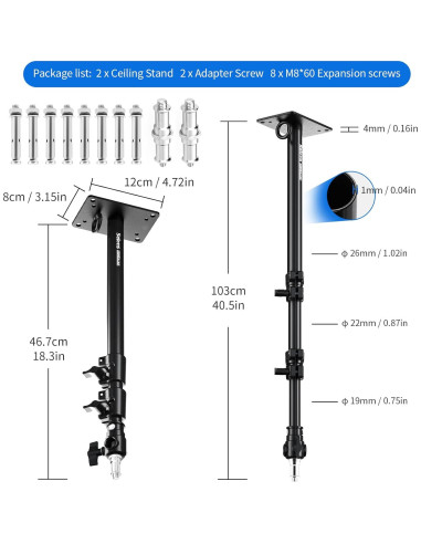 Brazo de Luz de Anillo Montado en Pared Selens 100 cm