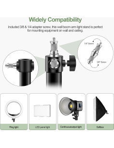 Brazo de Soporte Triangular Wellmaking 100cm para Luz de Anillo 2