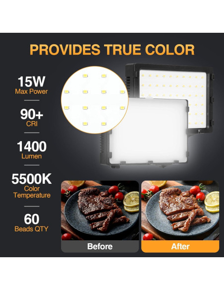 Kit de Iluminación Fotográfica Continua EMART 60 LEDs 1400 Lúmenes