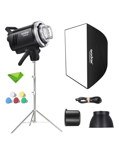 Flash de Estudio Godox MS300V 300W con Soporte y Softbox