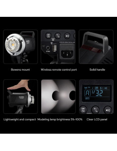 Flash de Estudio Godox MS300V 300W con Soporte y Softbox 2