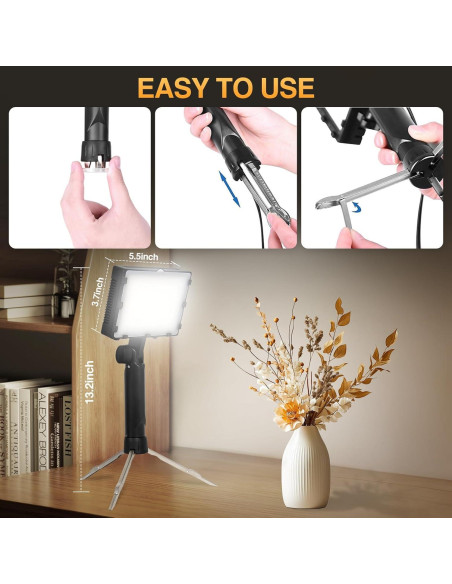 Kit de Iluminación Fotográfica Continua EMART 60 LEDs 1400 Lúmenes