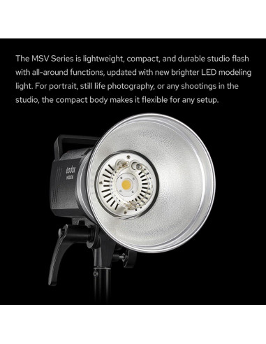 Flash de Estudio Godox MS300V 300W con Soporte y Softbox