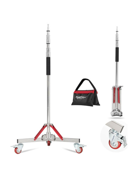 Soporte de Luz AMBITFUL AS-300 con Ruedas 305cm Acero Inoxidable Soporte de Luz AMBITFUL AS-300 con Ruedas 305cm Acero Inoxidable