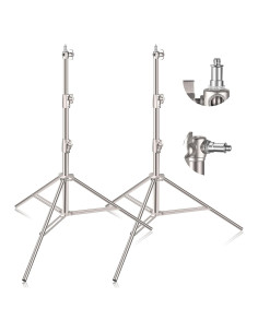 Soporte de Luz EMART 2 Paquetes Trípode Acero Inoxidable 2.5kg