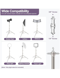 Soporte de Luz EMART 2 Paquetes Trípode Acero Inoxidable 2.5kg 2