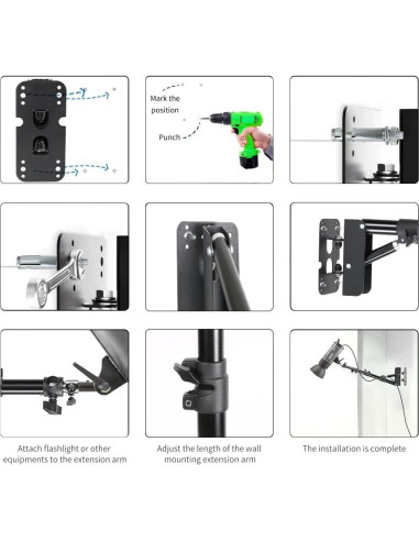 Soporte de luz de anillo montado en pared Konseen ZJ-100 110cm