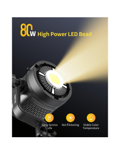 Luz LED de Video RaLeno 80W Bi Color 2700-6500K con APP 2