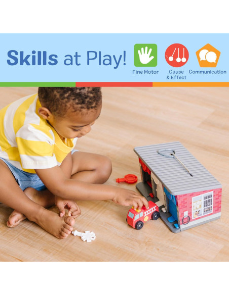 Melissa & Doug Garaje de Madera con Vehículos de Rescate