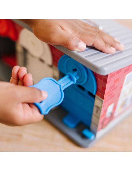 Melissa & Doug Garaje de Madera con Vehículos de Rescate