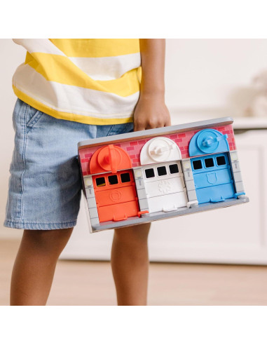 Melissa & Doug Garaje de Madera con Vehículos de Rescate