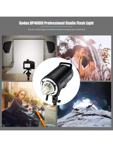 Flash de Estudio Godox DP400III 400Ws Inalámbrico 5600K