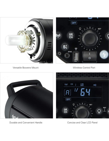 Flash de Estudio Godox DP400III 400Ws Inalámbrico 5600K