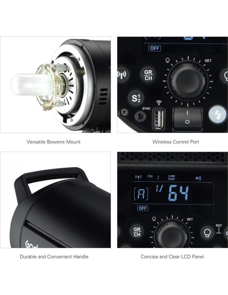 Flash de Estudio Godox DP400III 400Ws Inalámbrico 5600K