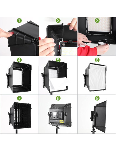 Difusor Softbox Plegable GVM RGB 850D para Luz LED 50W