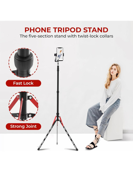 Soporte de Luz de Viaje Reflex Camera 2.2m Aluminio Ligero