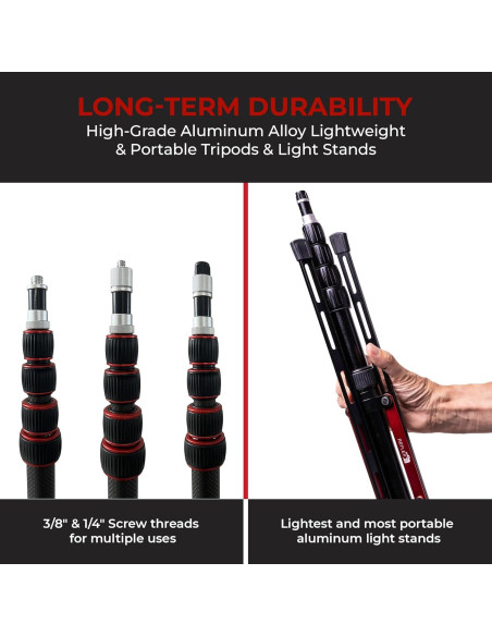 Soporte de Luz de Viaje Reflex Camera 2.2m Aluminio Ligero