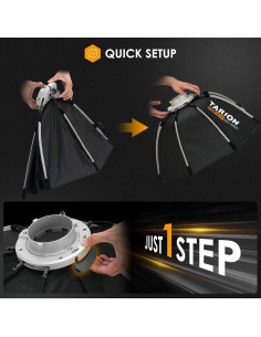 Softbox Octagonal 65cm TARION con Montura Bowens y Difusores 2