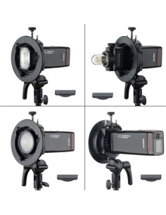 Soporte Godox S2 para Speedlite con Montura Bowens 2