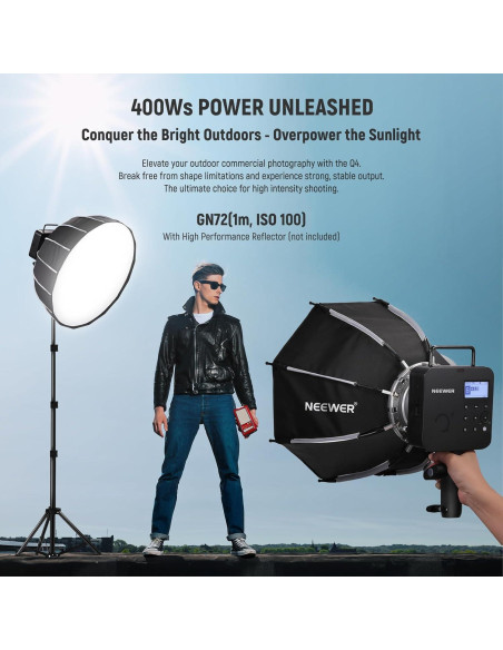 Flash de Estudio NEEWER Q4 400Ws TTL 2.4G con Bolsa