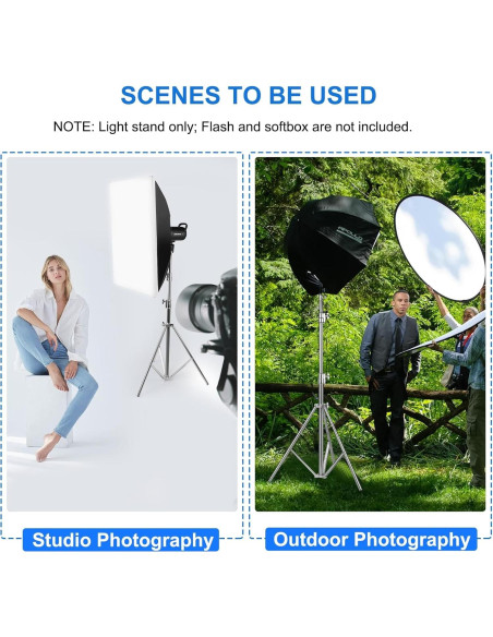 Soporte de Luz Fotográfica FOTOLS Acero Inoxidable 2.8m