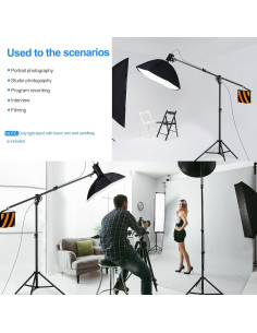 Soporte de Luz Fotográfica 2 en 1 EMART 4m Trípode Pesado 2