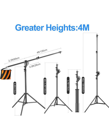 Soporte de Luz Fotográfica 2 en 1 EMART 4m Trípode Pesado