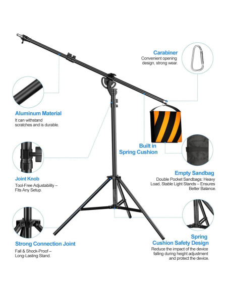 Soporte de Luz Fotográfica 2 en 1 EMART 4m Trípode Pesado