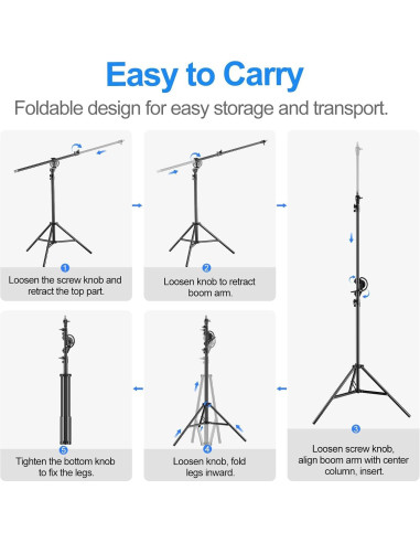 Soporte de Luz Fotográfica 2 en 1 EMART 4m Trípode Pesado