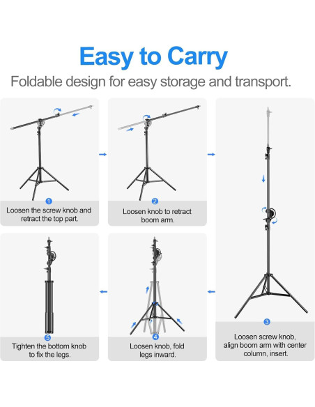 Soporte de Luz Fotográfica 2 en 1 EMART 4m Trípode Pesado