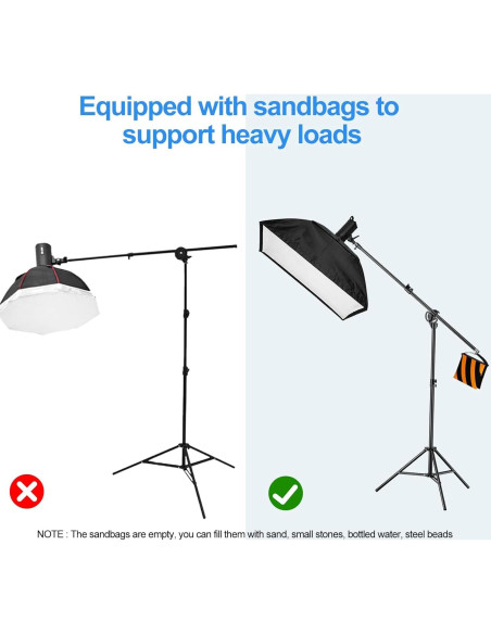 Soporte de Luz Fotográfica 2 en 1 EMART 4m Trípode Pesado