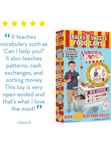Carrito de Comida de Juguete Melissa & Doug - 40 Piezas