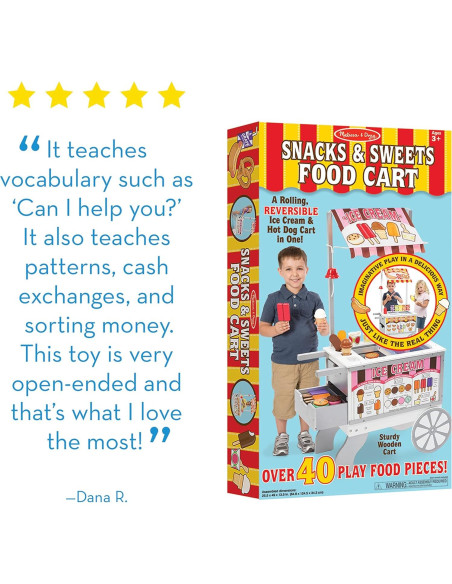 Carrito de Comida de Juguete Melissa & Doug - 40 Piezas