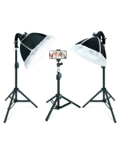 Kit de Iluminación Softbox LINCO con Trípode y Soporte para Teléfono