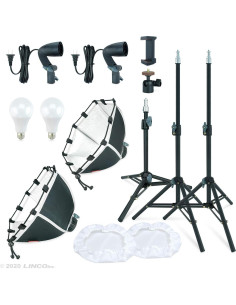 Kit de Iluminación Softbox LINCO con Trípode y Soporte para Teléfono 2