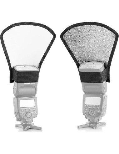 Difusor de Flash Neewer Reflector Blanco/Plateado para Nikon y Canon