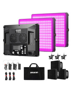 Kit de 3 Luces LED Aputure Amaran P60C RGBWW 60W con Softbox