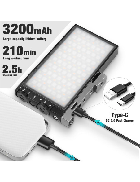 Luz de Video RGB PIXEL G1s LED 12W Recargable 2500-8500K Luz de Video RGB PIXEL G1s LED 12W Recargable 2500-8500K