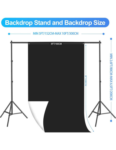 Kit de Fotografía EMART 2-en-1 6.5x10ft con Iluminación 105W