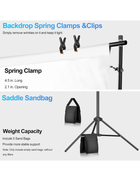 Kit de Fotografía EMART 2-en-1 6.5x10ft con Iluminación 105W