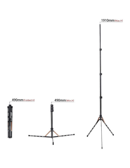 Soporte de Luz Plegable FOSOTO 75" Aluminio Ajustable 2.1m