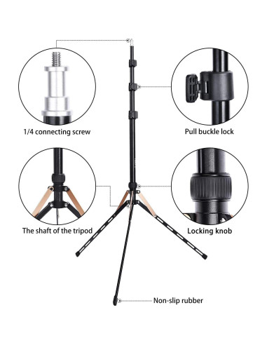 Soporte de Luz Plegable FOSOTO 75" Aluminio Ajustable 2.1m