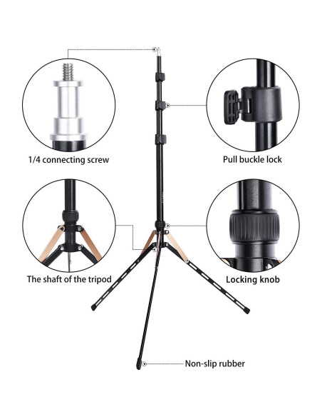 Soporte de Luz Plegable FOSOTO 75" Aluminio Ajustable 2.1m