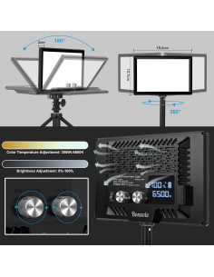 Luz de Video LED 22.86 cm Bonvvie Regulable 3000-6500K 2