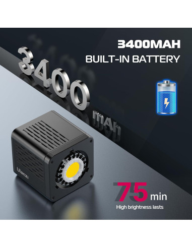 Luz LED Portátil ULANZI 40W Pro con Batería 3400mAh y Temperatura de Color Ajustable