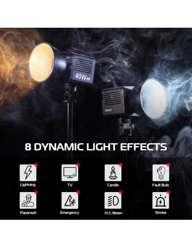 Luz LED Portátil ULANZI 40W Pro con Batería 3400mAh y Temperatura de Color Ajustable