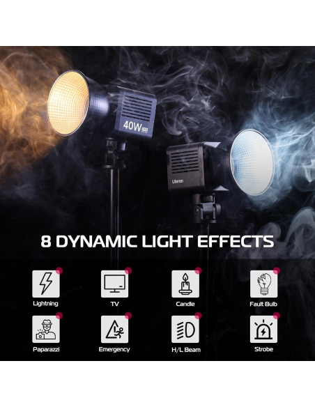 Luz LED Portátil ULANZI 40W Pro con Batería 3400mAh y Temperatura de Color Ajustable