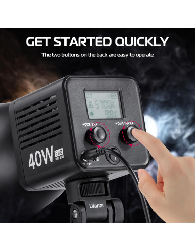 Luz LED Portátil ULANZI 40W Pro con Batería 3400mAh y Temperatura de Color Ajustable