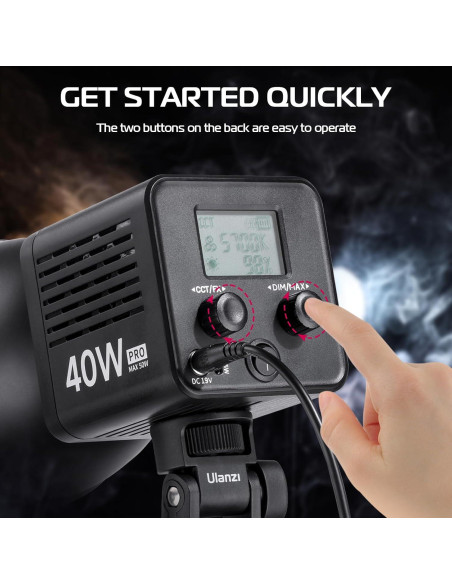 Luz LED Portátil ULANZI 40W Pro con Batería 3400mAh y Temperatura de Color Ajustable